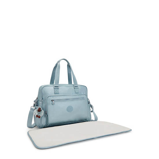 Kipling Alanna Metallic Diaper Bags Pearl Teal Metallic | CA 1241TC